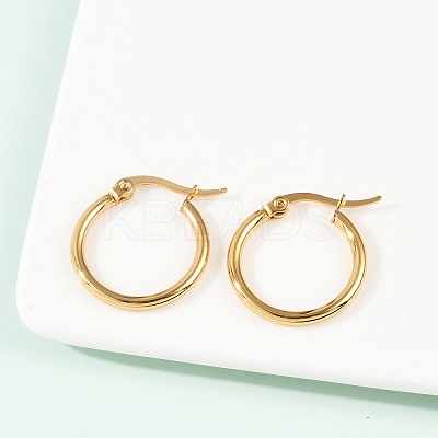 PVD Vacuum Plating 201 Stainless Steel Hoop Earrings with 304 Stainless Steel Pins for Women EJEW-D279-12G-05-1