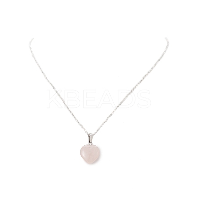 Natural Rose Quartz Geometry Pendant Necklace NJEW-JN04239-07-1