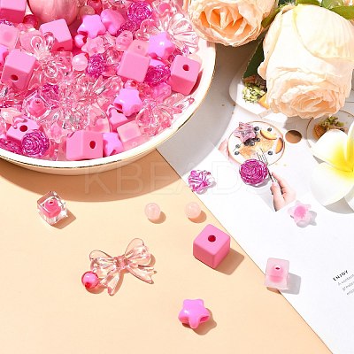 200Pcs Mixed Styles Acrylic Beads OACR-CJ0001-83-1