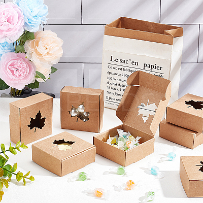 Folding Kraft Paper Cardboard Jewelry Gift Boxes LS-CON-WH0092-28-1
