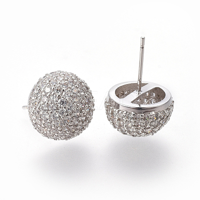 Brass Stud Earrings EJEW-F191-02P-1