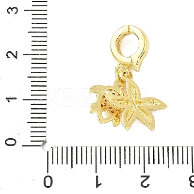 Brass Micro Pave Clear Cubic Zirconia Pendants KK-A263-01A-G-1