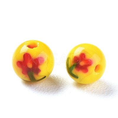 Handmade Millefiori Glass Round Beads X-LAMP-J038-4mm-M-1