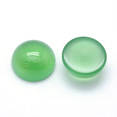 Natural Dyed & Heated Green Onyx Agate Cabochons X-G-P393-R38-12mm-1