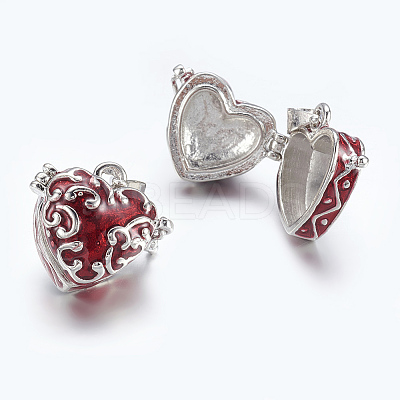 Heart Brass Enamel Prayer Box Pendants LS-KK-24X21-1