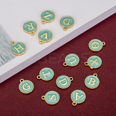 Initial Letter A~Z Alphabet Enamel Charms ENAM-Q437-01-1