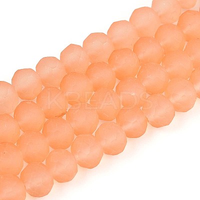 Baking Paint Frosted Glass Beads Strands FGLA-N003-6mm-06-1