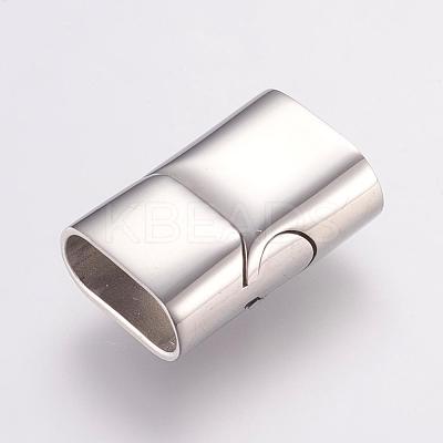 Tarnish Resistant 304 Stainless Steel Magnetic Clasps with Glue-in Ends STAS-G136-03P-1