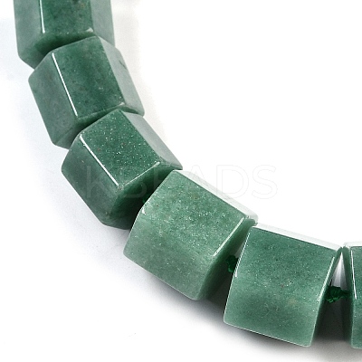 Natural Green Aventurine Hexagon Prism Graduated Beaded Necklaces for Women Men NJEW-K388-03E-1