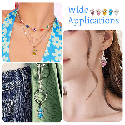 20Pcs 5 Colors Polymer Clay & Glass Rhinestone Pendants FIND-TA0004-83-1