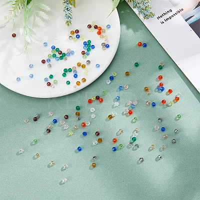 1800Pcs 12 Colors Transparent Glass Beads Strands EGLA-DC0001-02-1