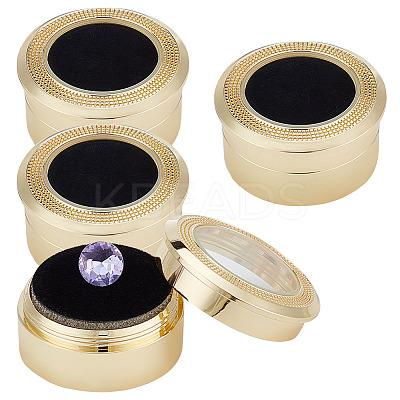 4Pcs Round Alloy Loose Diamond Storage Boxes CON-BC0008-09-1