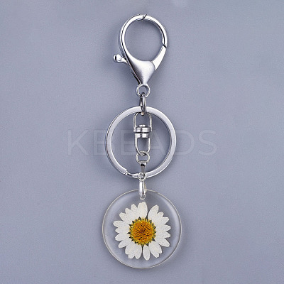 Alloy Resin Dried Flower Keychain KEYC-JKC00197-1