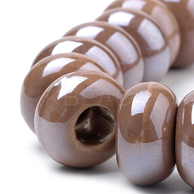 Glazed Porcelain Rondelle Beads PORC-Q219-13x9-F12-1