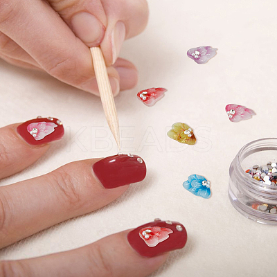 24Pcs 6 Colors Resin Rhinestone Cabochons MRMJ-HY0002-50-1