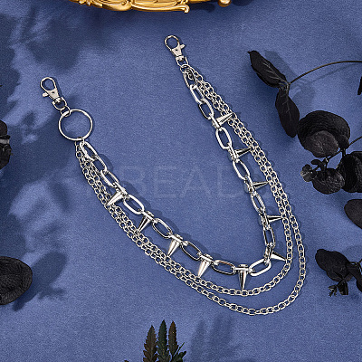 1Pc Aluminum & Alloy Spike Rivets 3 Layer Trousers Chains AJEW-SC0031-17-1