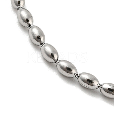 Non-Tarnish 201 Stainless Steel Rugby Beaded Chain Bracelets BJEW-G696-01A-P-1