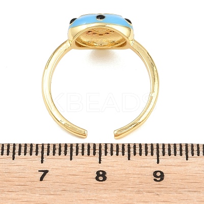 Brass Micro Pave Cubic Zirconia Cuff Open Rings for Women RJEW-K264-16G-01-1
