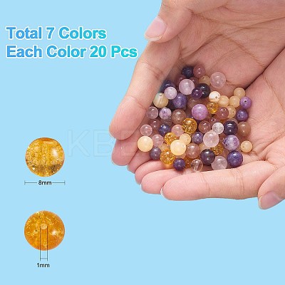 140Pcs 7 Style Gemstone Beads G-SZ0001-97A-1