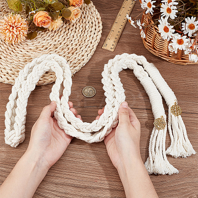 Macrame Cotton Cord Wrist Corsages for Wedding DIY-OC00004-1