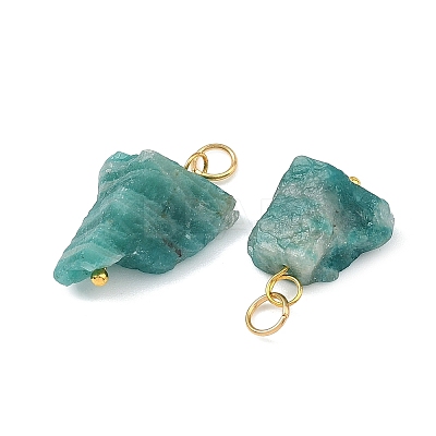Raw Rough Natural Amazonite Pendants PALLOY-JF05880-1