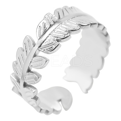 Vintage Feather Stainless Steel Couple Rings PC3868-1-1