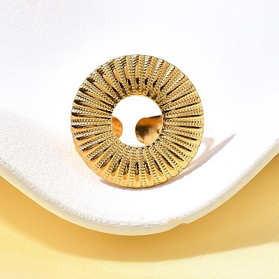 304 Stainless Steel Open Cuff Ring for Women RJEW-A053-06G-02-1