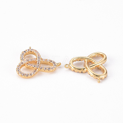 Brass Micro Pave Clear Cubic Zirconia Links Connectors KK-T062-101G-NF-1