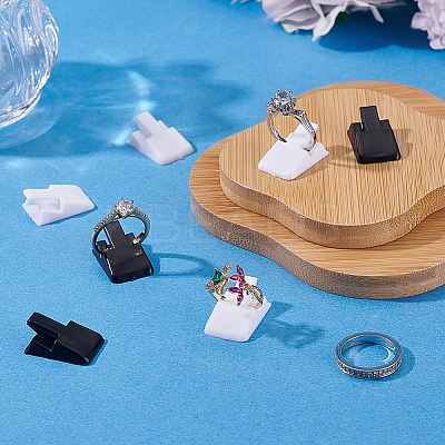 40Pcs 2 Colors Plastic Ring Holder KY-PH0002-37-1