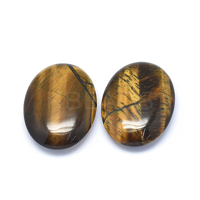 Natural Tiger Eye Oval Palm Stone G-P415-52-1