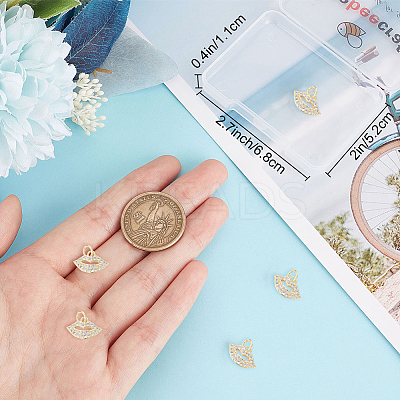 6Pcs Brass Micro Pave Grade AAA Cubic Zirconia Charms ZIRC-BBC0001-72-1