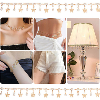 Handmade Rhinestone Flat Round Link Chains CHC-TA0001-35-1