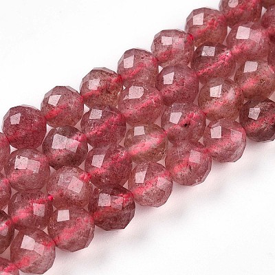 Natural Strawberry Quartz Beads Strands G-S345-6mm-21-1