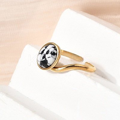 304 Stainless Steel Open Cuff Rings for Women RJEW-K258-17B-G-1