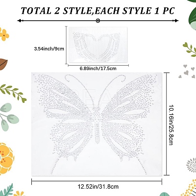 2 Sheets 2 Style  Glitter Hotfix Rhinestone DIY-GF0006-60-1