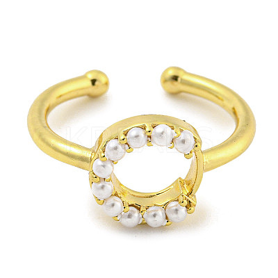 Rack Plating Brass Open Cuff Rings for Women RJEW-F162-01G-C-1