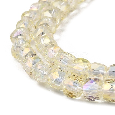 Electroplate Transparent Glass Beads Strands GLAA-C029-03A-02-1
