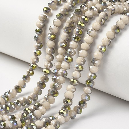 Electroplate Opaque Glass Beads Strands EGLA-A034-P8mm-S17-1