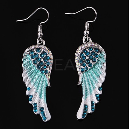 Rhinestone Wings Dangle Earrings WI-PW0001-056D-1