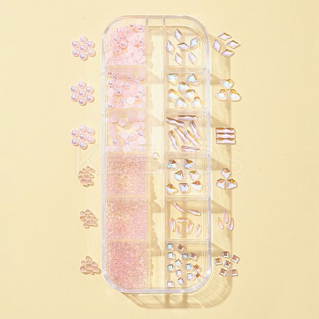 8 Style Glass Rhinestone Cabochons MRMJ-FS0001-02-1