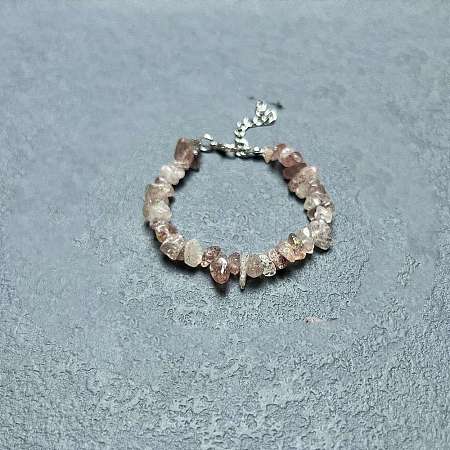 Natural Strawberry Quartz Chip Beaded Bracelets for Women IW6789-10-1