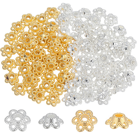 400Pcs 2 Colors Alloy Bead Caps FIND-PA0001-09-1