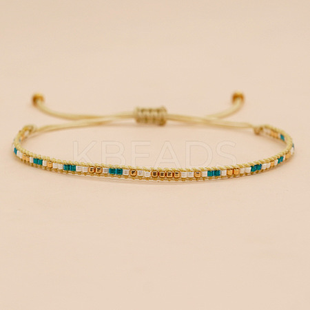 Bohemian Braided Adjustable Glass Seed Beaded Bracelets EX8332-2-1