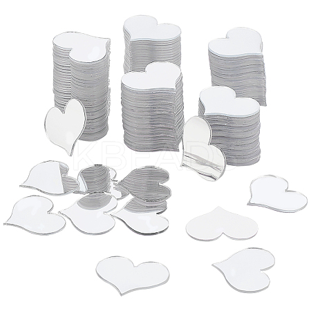   300Pcs Heart Mirror Self Adhesive Acrylic Mosaic Tiles DIY-PH0021-93-1