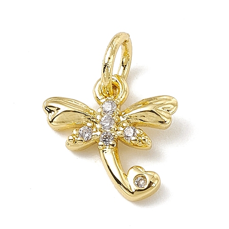 Brass Micro Pave Cubic Zirconia Charms ZIRC-F132-21G-1
