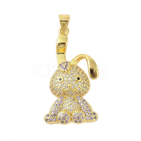 Rack Plating Brass Micro Pave Cubic Zirconia Pendants KK-S380-38B-G-1