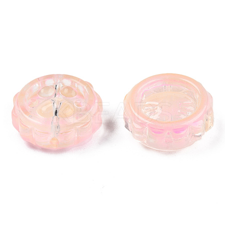 Transparent Spray Painted Glass Beads GLAA-N035-037-G03-1