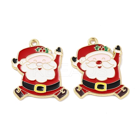 Christmas Theme Rack Plating Alloy Pendants X-FIND-M020-04G-02-1