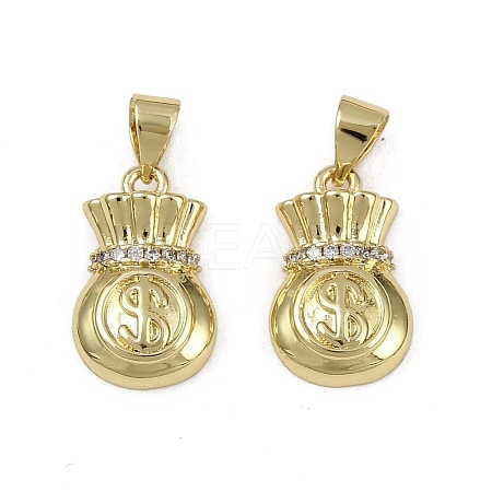 Brass Micro Pave Cubic Zirconia Pendants KK-I358-003G-1
