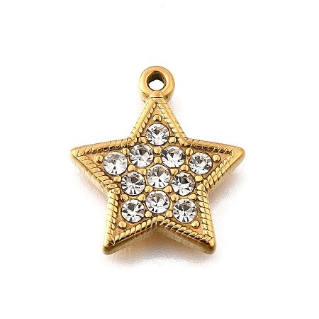 304 Stainless Steel Micro Pave Rhinestone Pendants Charms STAS-K256-28G-02-1